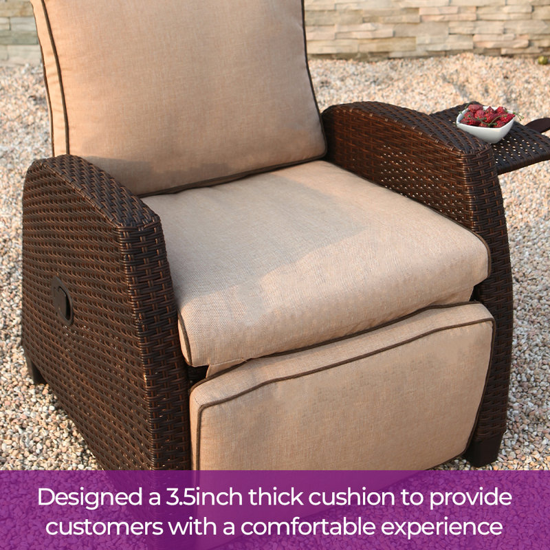 Red Barrel Studio® Bexar Recliner Patio Chair With Cushion & Reviews